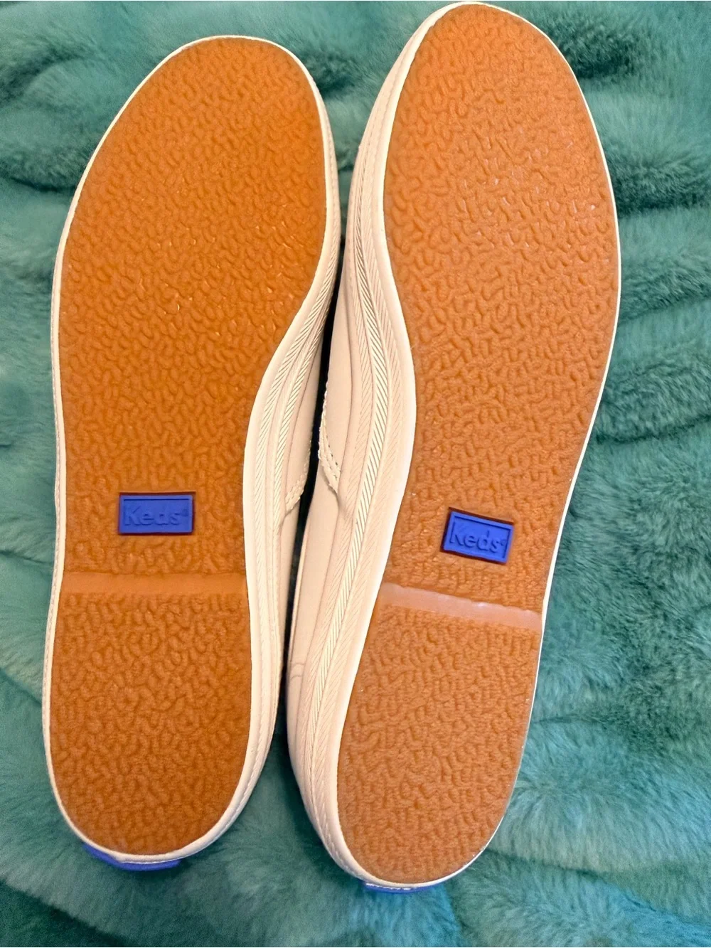 Keds White Sneakers with Blue Insole